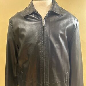 Brooks Sport Black Leather Jacket
